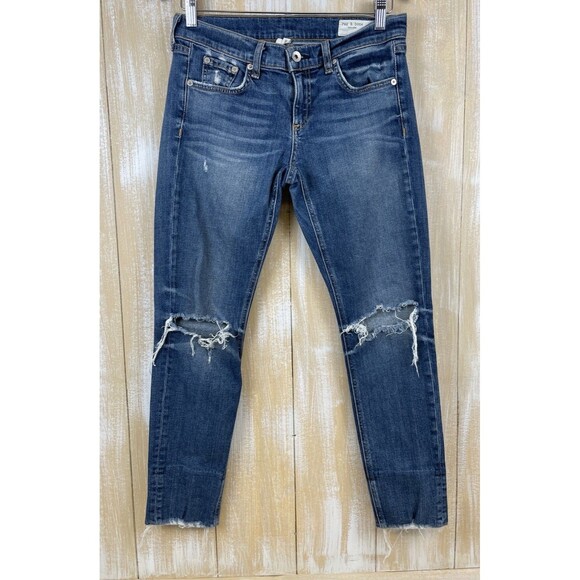Rag & Bone Dre Capri Women’s Size 26 (30”x 26”) Distressed Blue Jeans - Picture 1 of 12